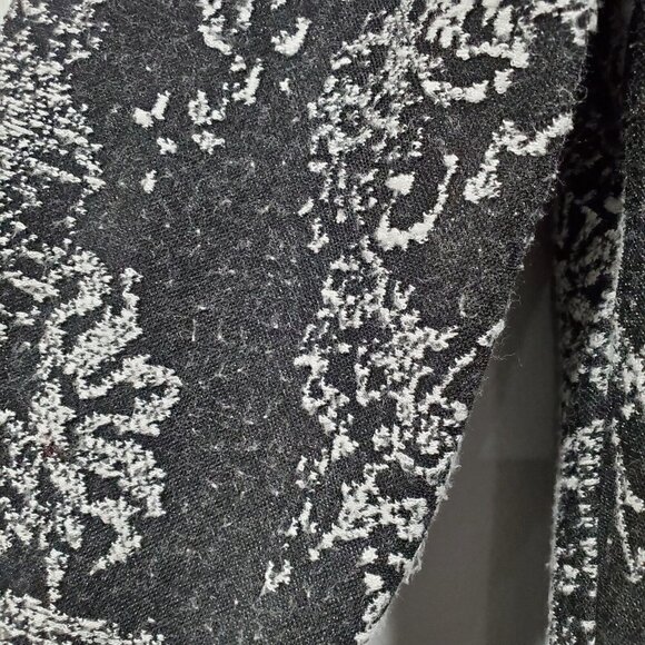 Nine West Women's Black White Fit & Flare Dress Stretch Textured 3/4 Sleeve Sz 8 - Picture 8 of 13